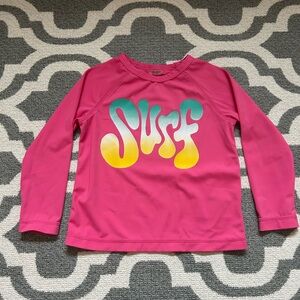 Old Navy Pink and Multicolor Kids Swim Rashguard